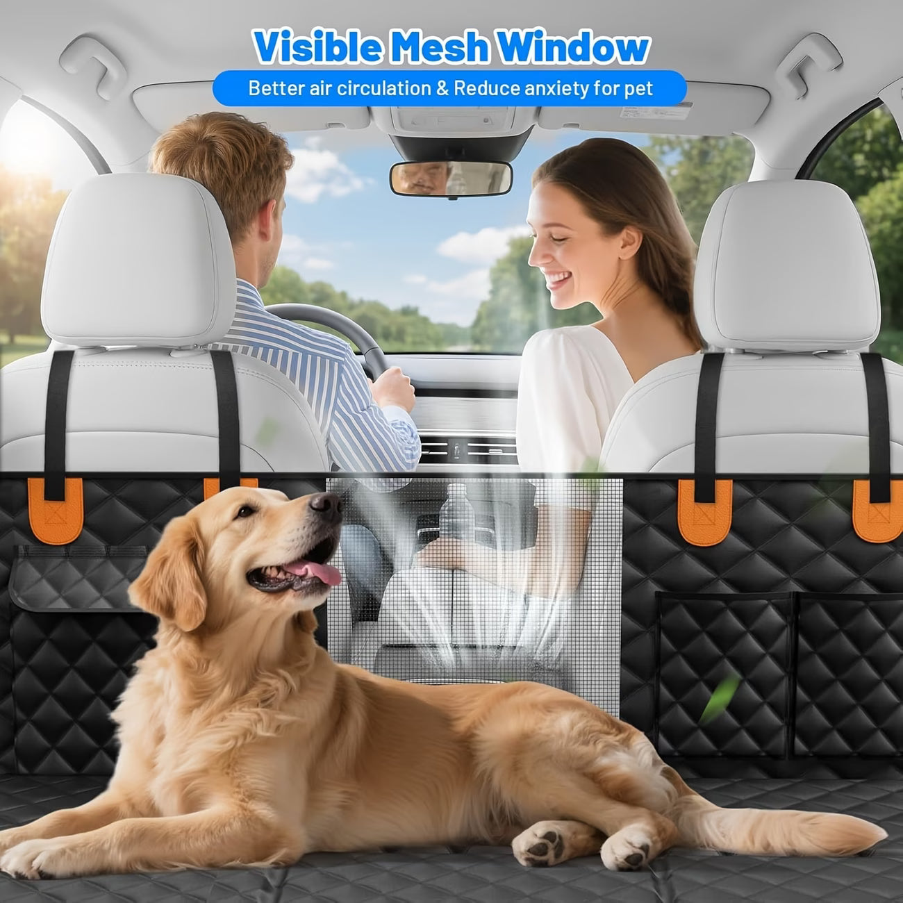 HARD BASE - Dog Car Seat Extender & Hammock Cover — Mesh Window, Fits SUVs & Utes | Oz Bargain Outlet™