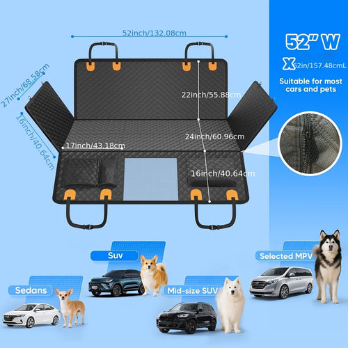HARD BASE - Dog Car Seat Extender & Hammock Cover — Mesh Window, Fits SUVs & Utes | Oz Bargain Outlet™
